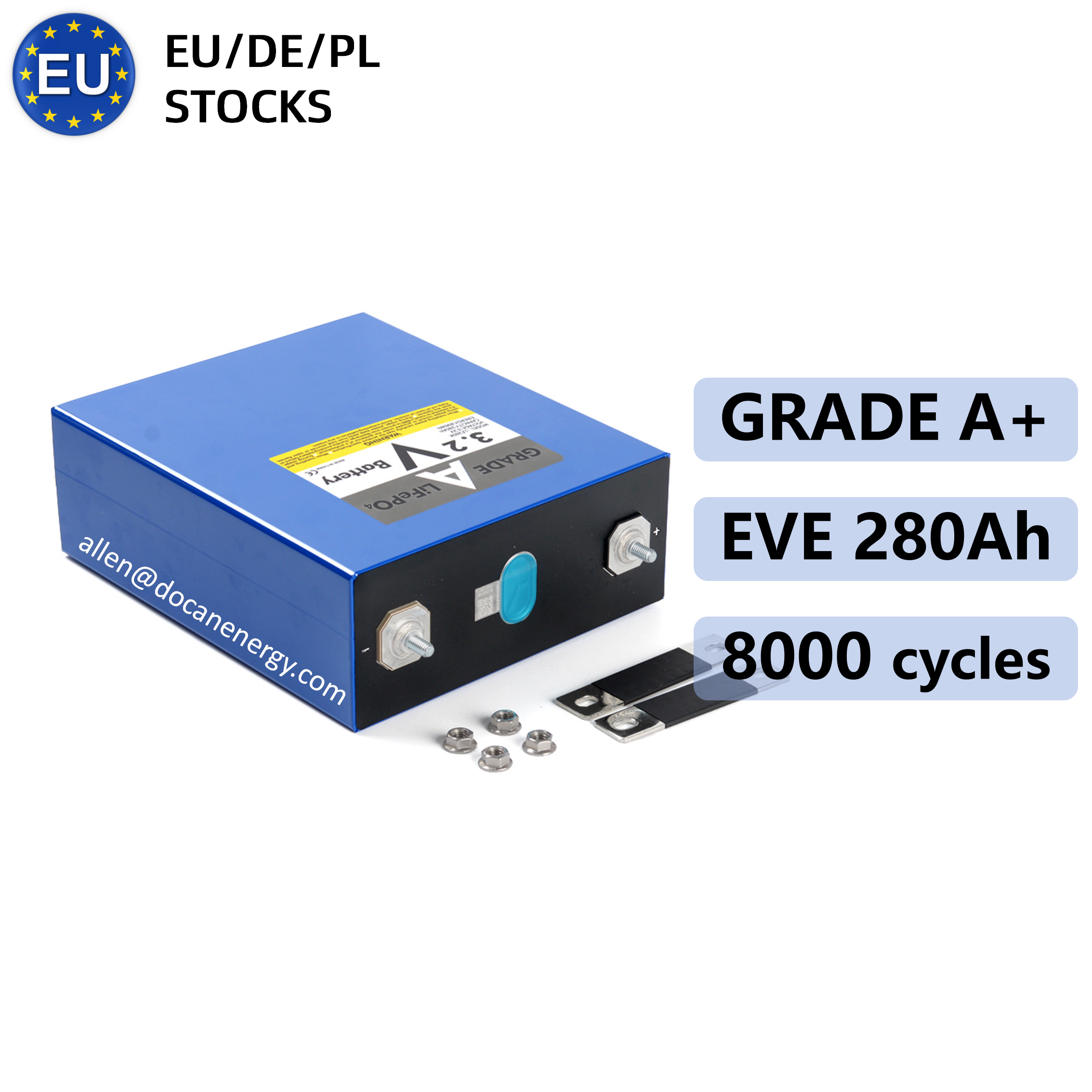 【開封済み 超レアデック】 Monarchs Blue V1a 又は V2 100% Grade A+ HSEV EVE LF280K V3 3.2V 280Ah Lifepo4 Battery Grade